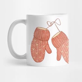 Pink Knitted Winter Mittens Mug